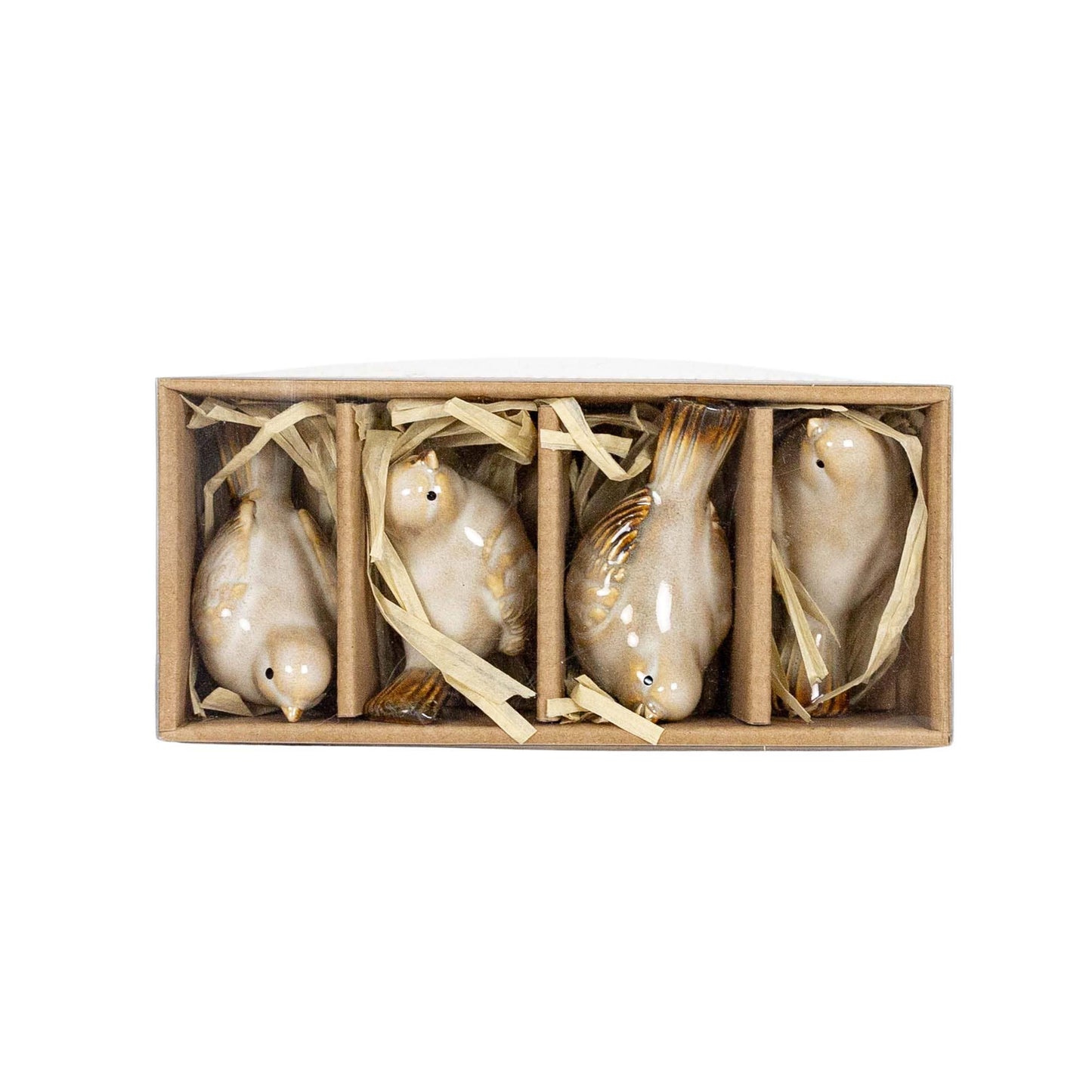 Nalin Set 4 Garden Ceramic Bird Accents White