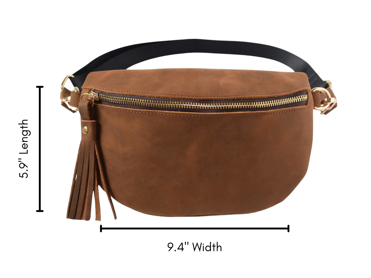 Genuine Leather Fanny Pack Adjustable Crossbody Bag