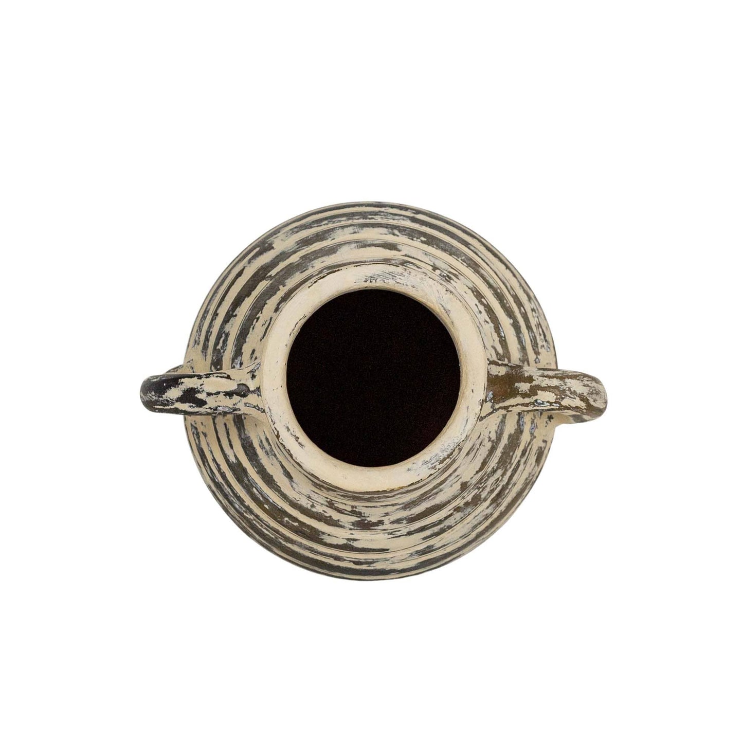Gideon Ribbed with Handles Vase Cream Terracotta