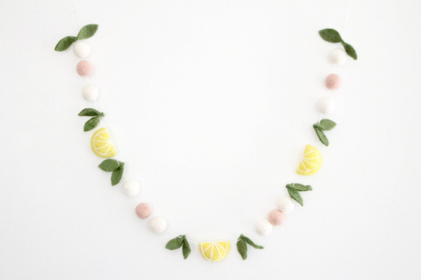 Lemons & Leaves Felt Ball Garland