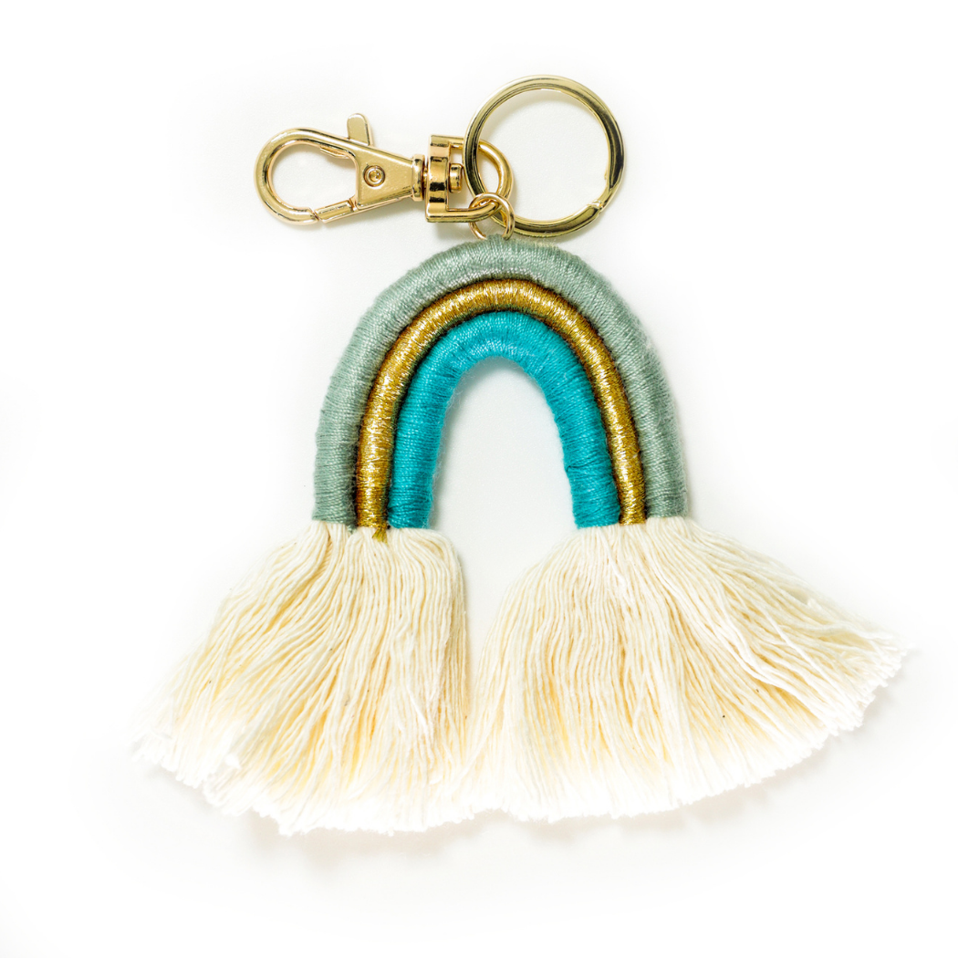 Ozzie Rainbow Tassel Keychain Backpack Accessory