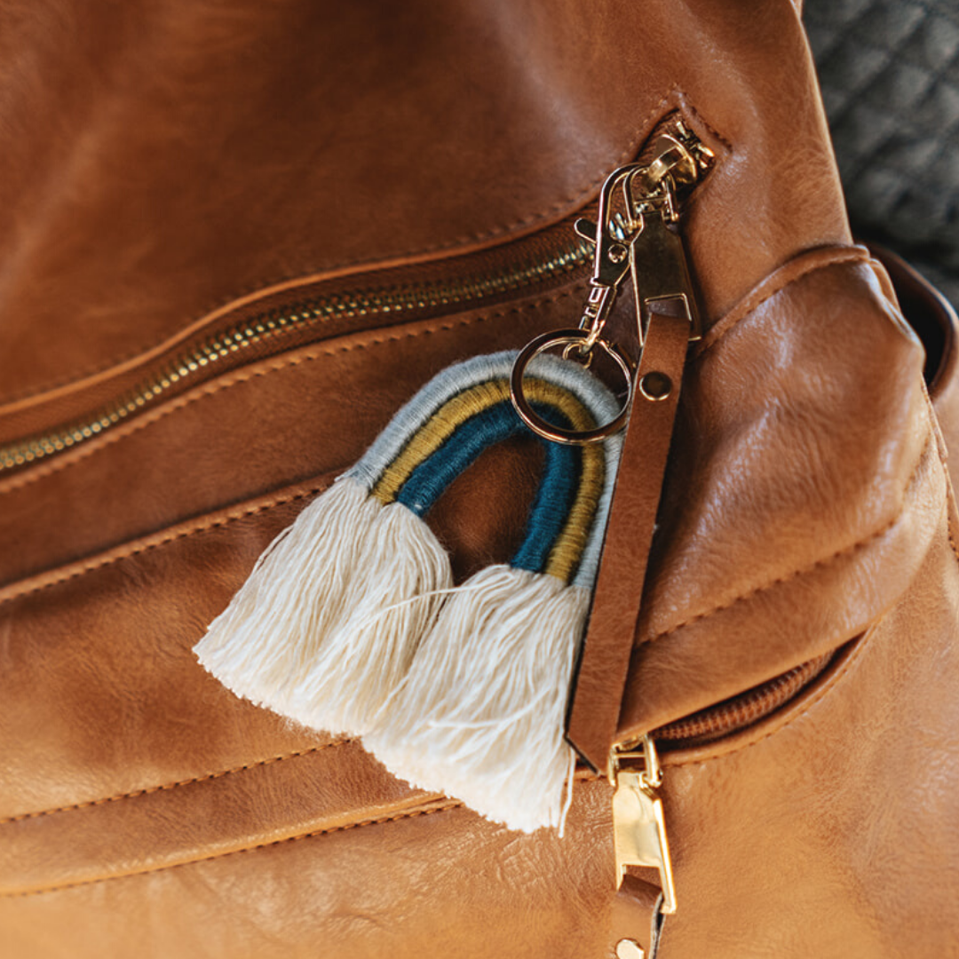 Ozzie Rainbow Tassel Keychain Backpack Accessory