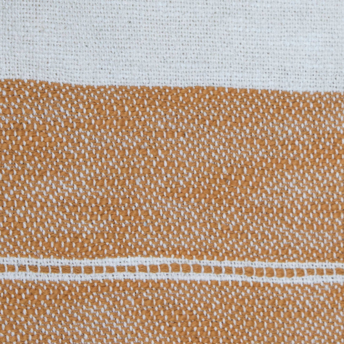 JoEllen Ochre Striped 50x60 Cotton Throw Blanket Tasseled
