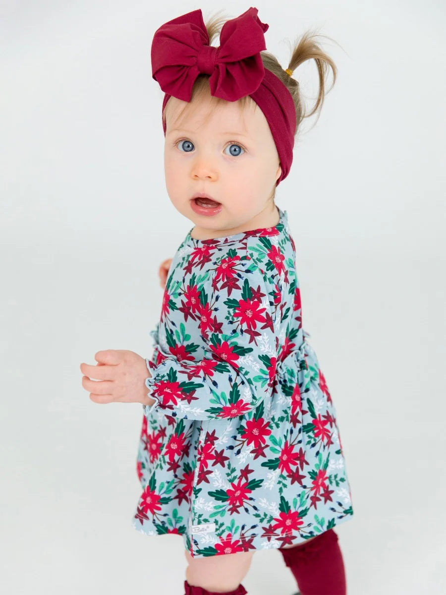 Seasons Greetings Knit Long Sleeve Skirted Romper