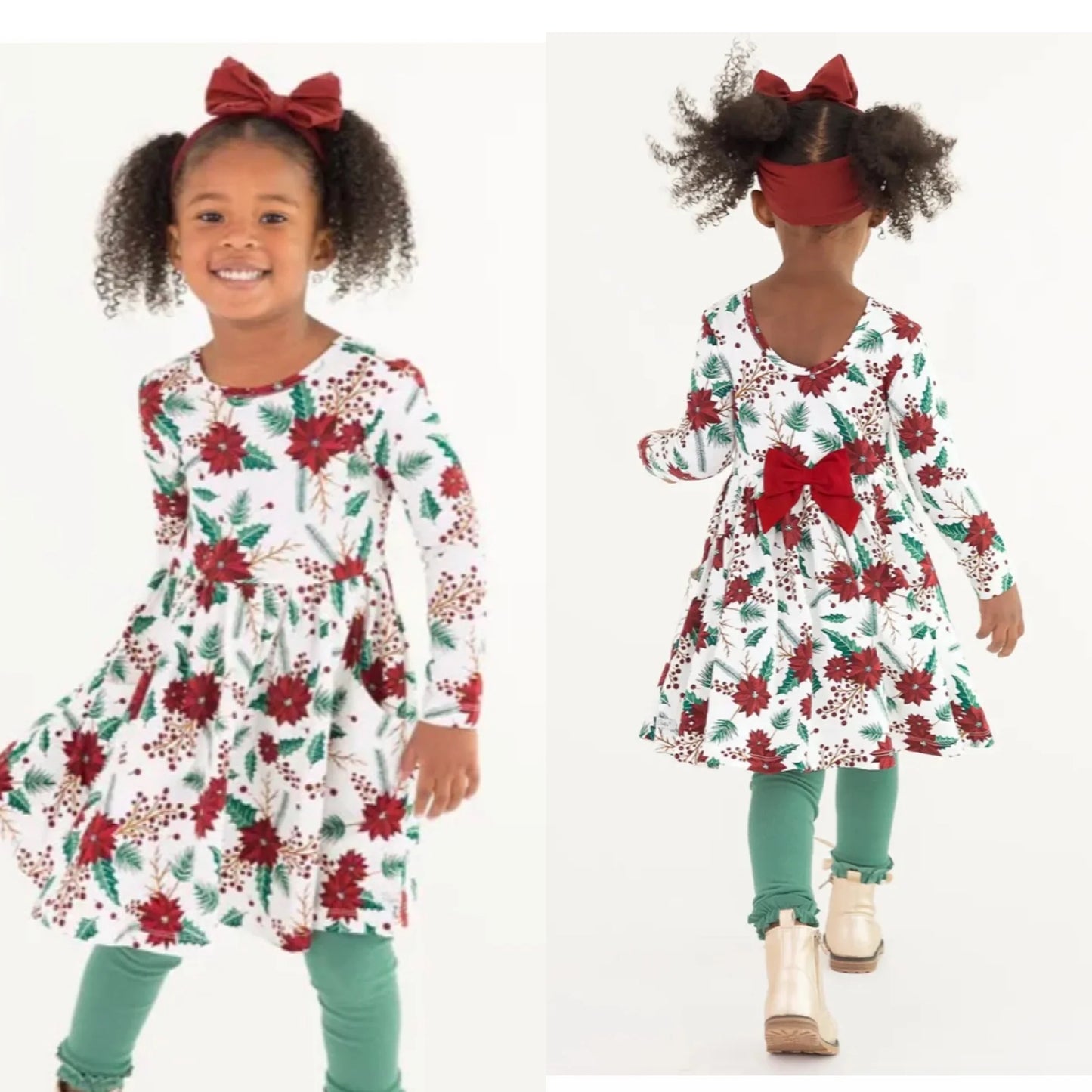 Seasons Greetings Knit Long Sleeve Twirl Dress