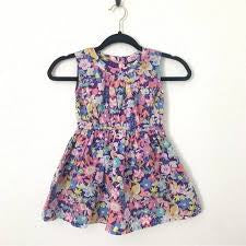 Caribbean Wildflowers in Purple Baby Empire Dress