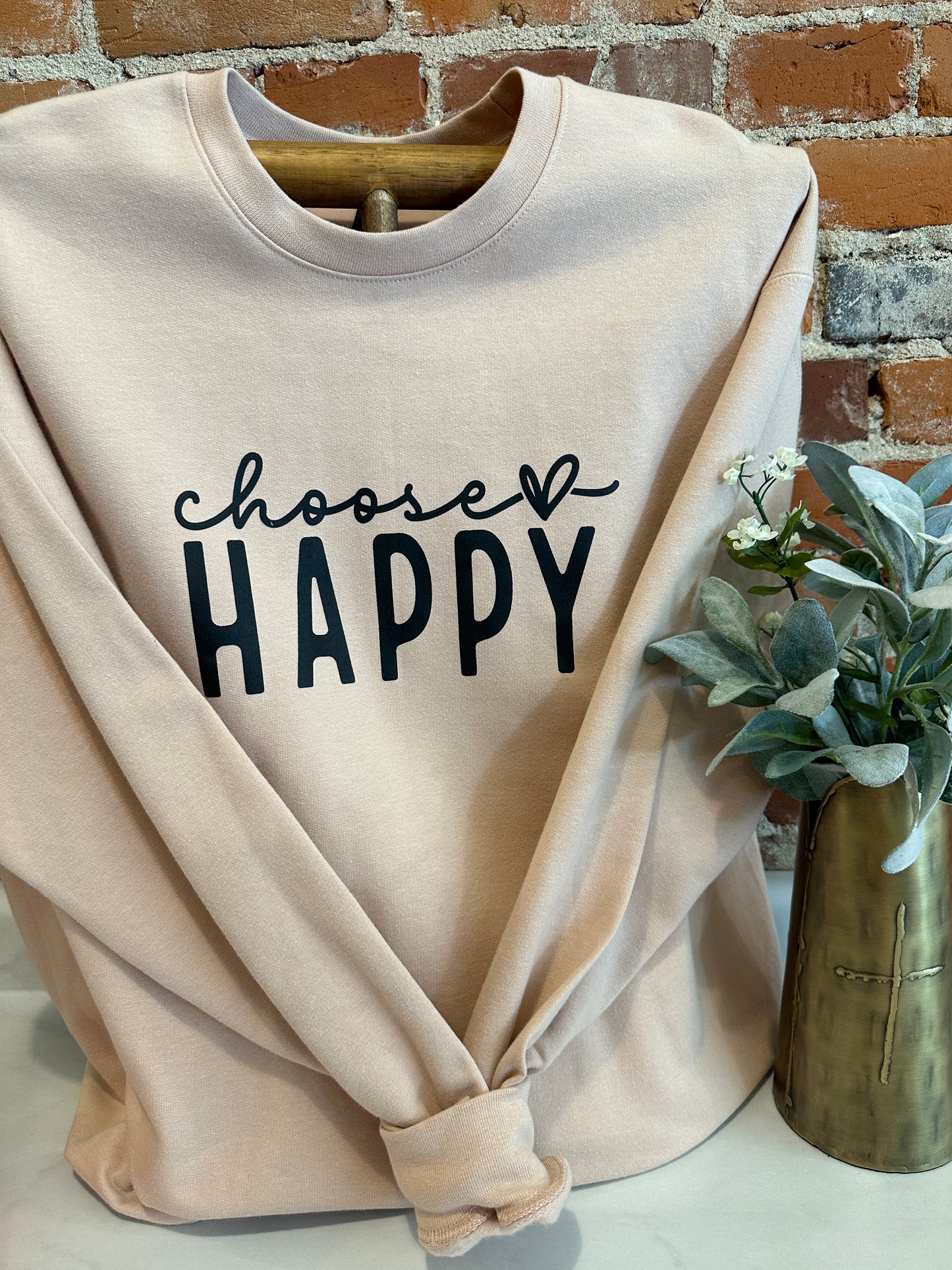 Choose Happy Adult Crewneck Sweatshirt
