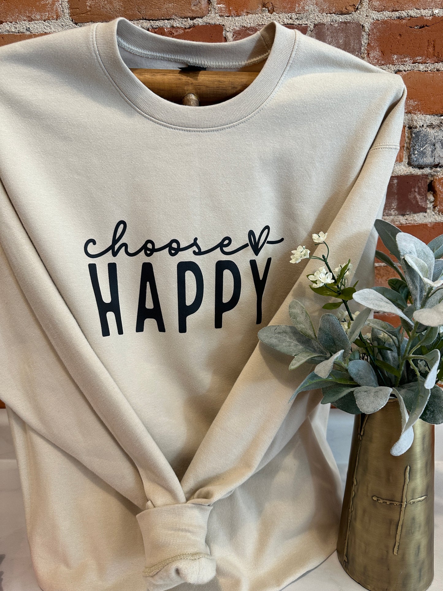Choose Happy Adult Crewneck Sweatshirt