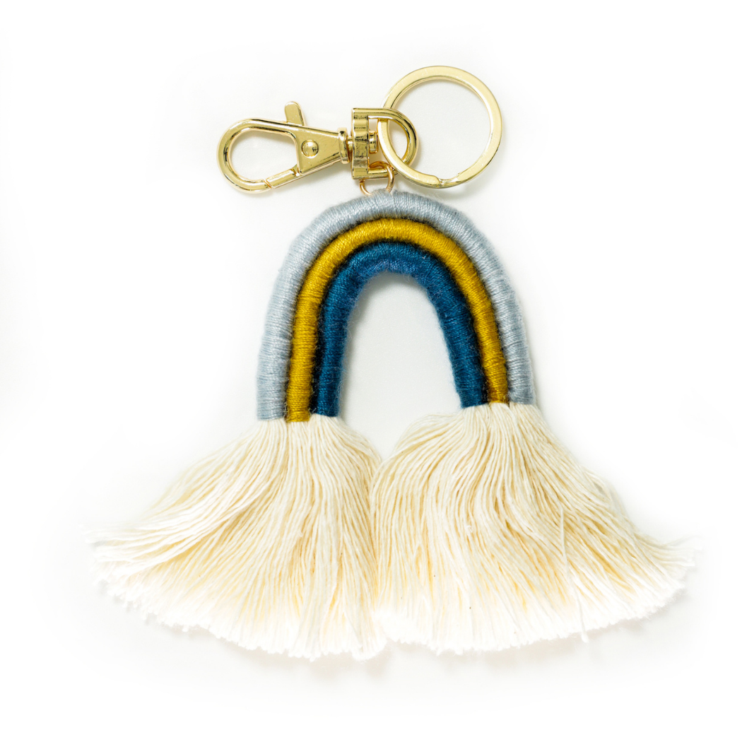 Ozzie Rainbow Tassel Keychain Backpack Accessory