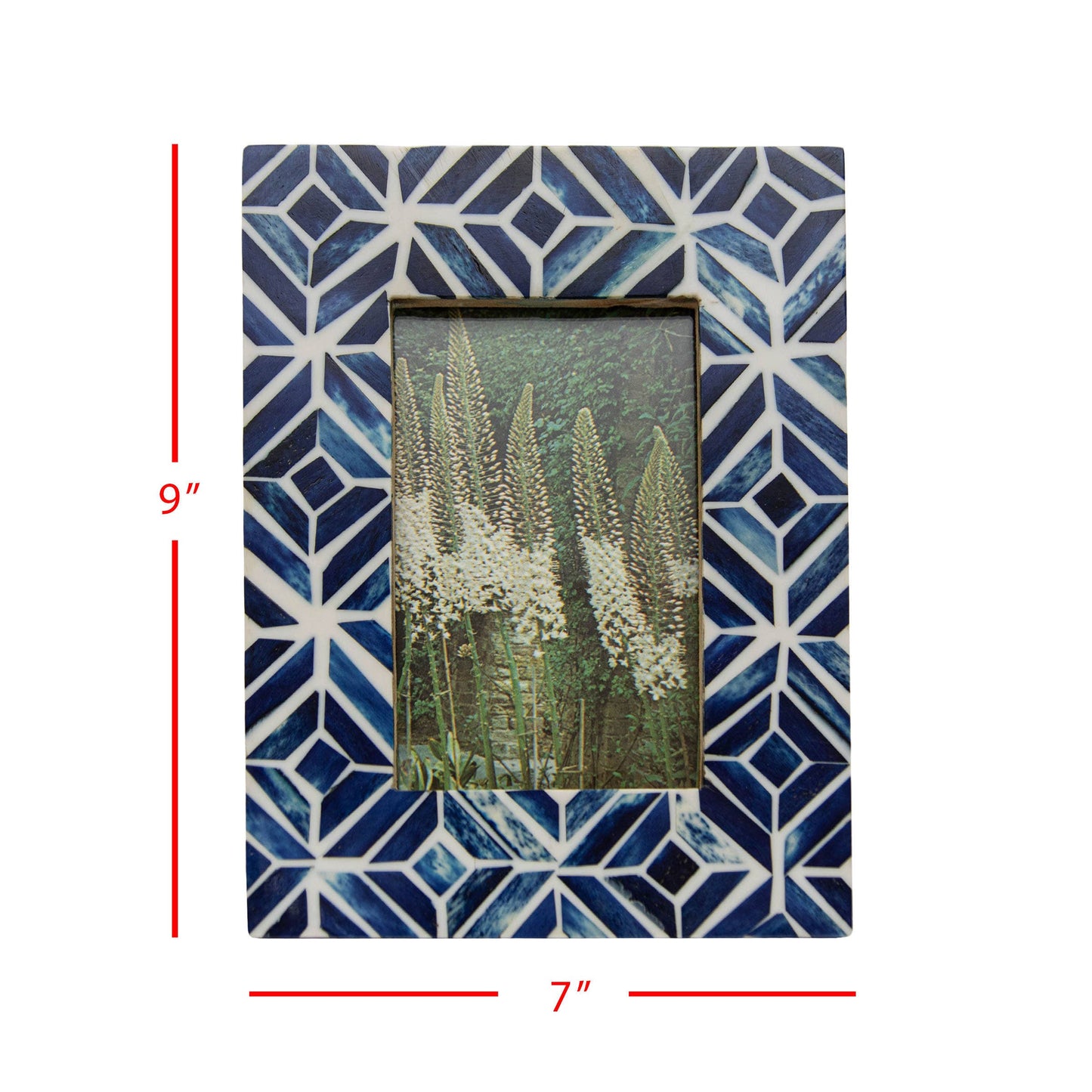 Celestina 4x6 Photo Deep Blue Resin Mosaic Picture Frame