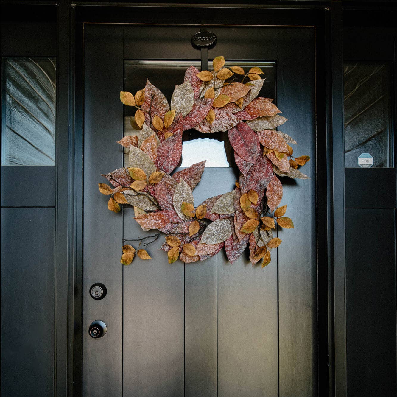 Warm Fall Mixed Leaf Wreath