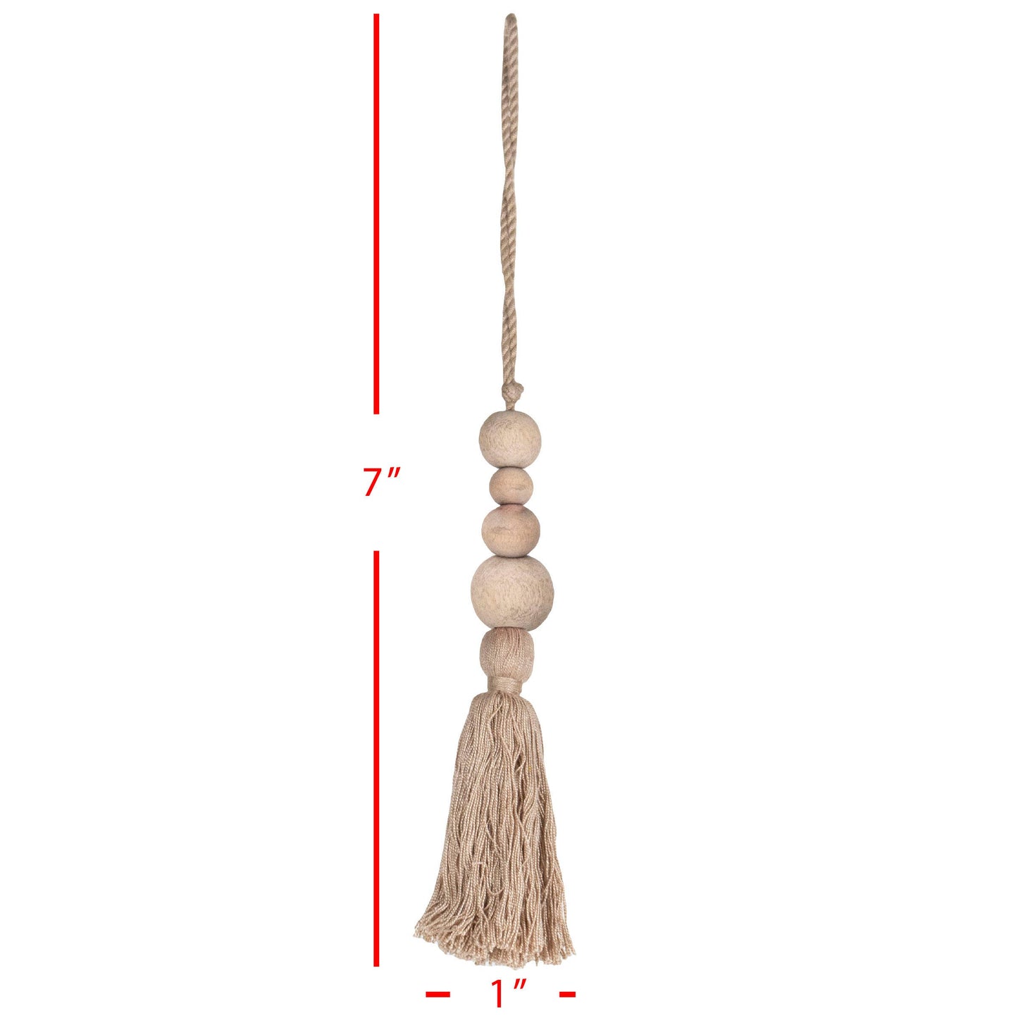 Hazel Natural Wood & Cotton Hanging Accent India Handicrafts