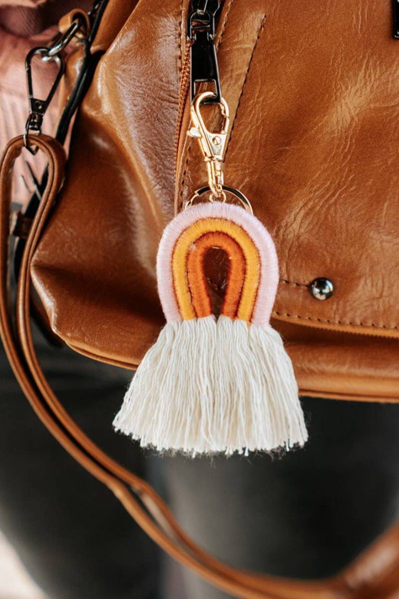 Ozzie Rainbow Tassel Keychain Backpack Accessory