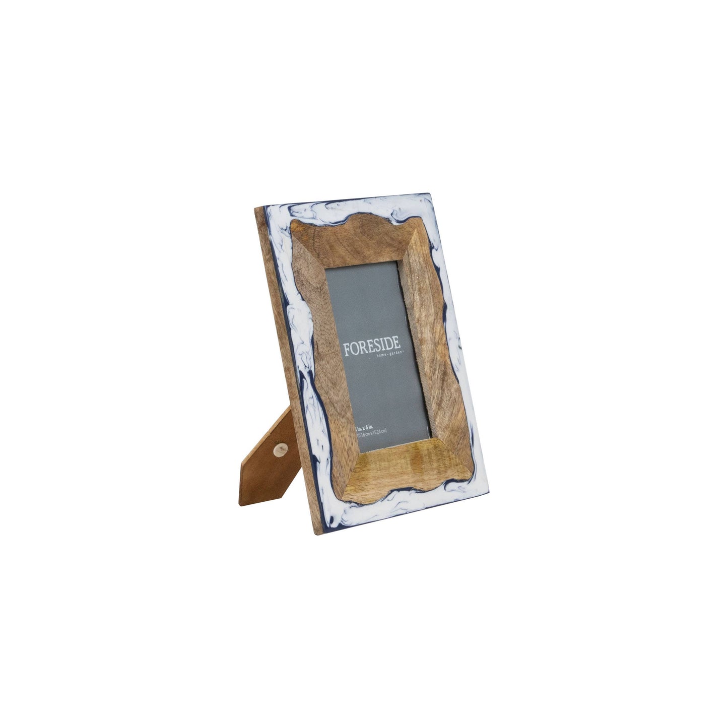 Varuna 4x6 Photo White and Blue Marbled Picture Frame
