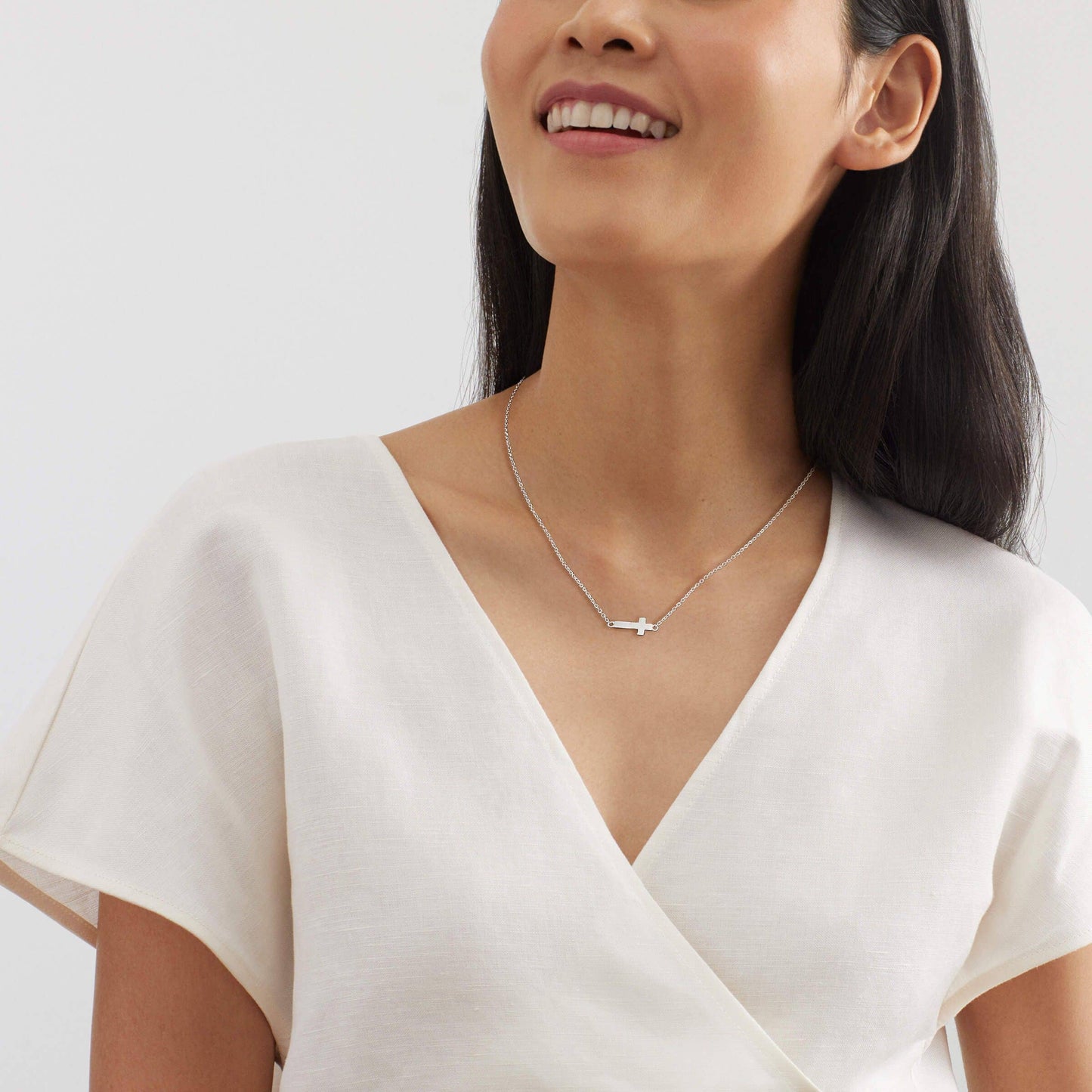 Silpada 'Simplex Cross' Horizontal Cross Necklace in Sterling Silver & Gold