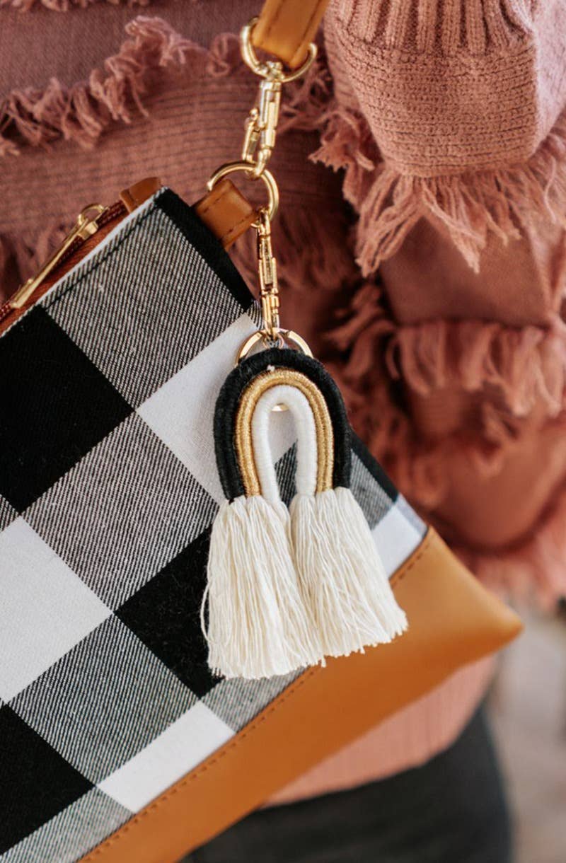 Ozzie Rainbow Tassel Keychain Backpack Accessory