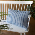 14x22 Hand Woven Liberty Striped Pillow Blue