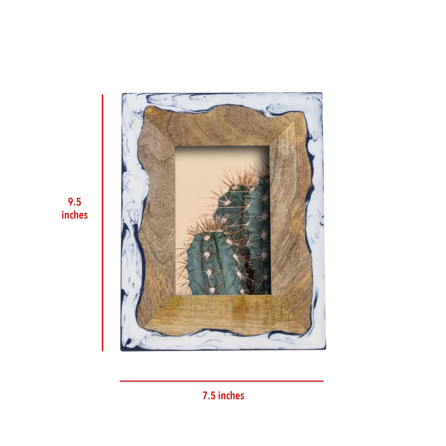 Varuna 4x6 Photo White and Blue Marbled Picture Frame