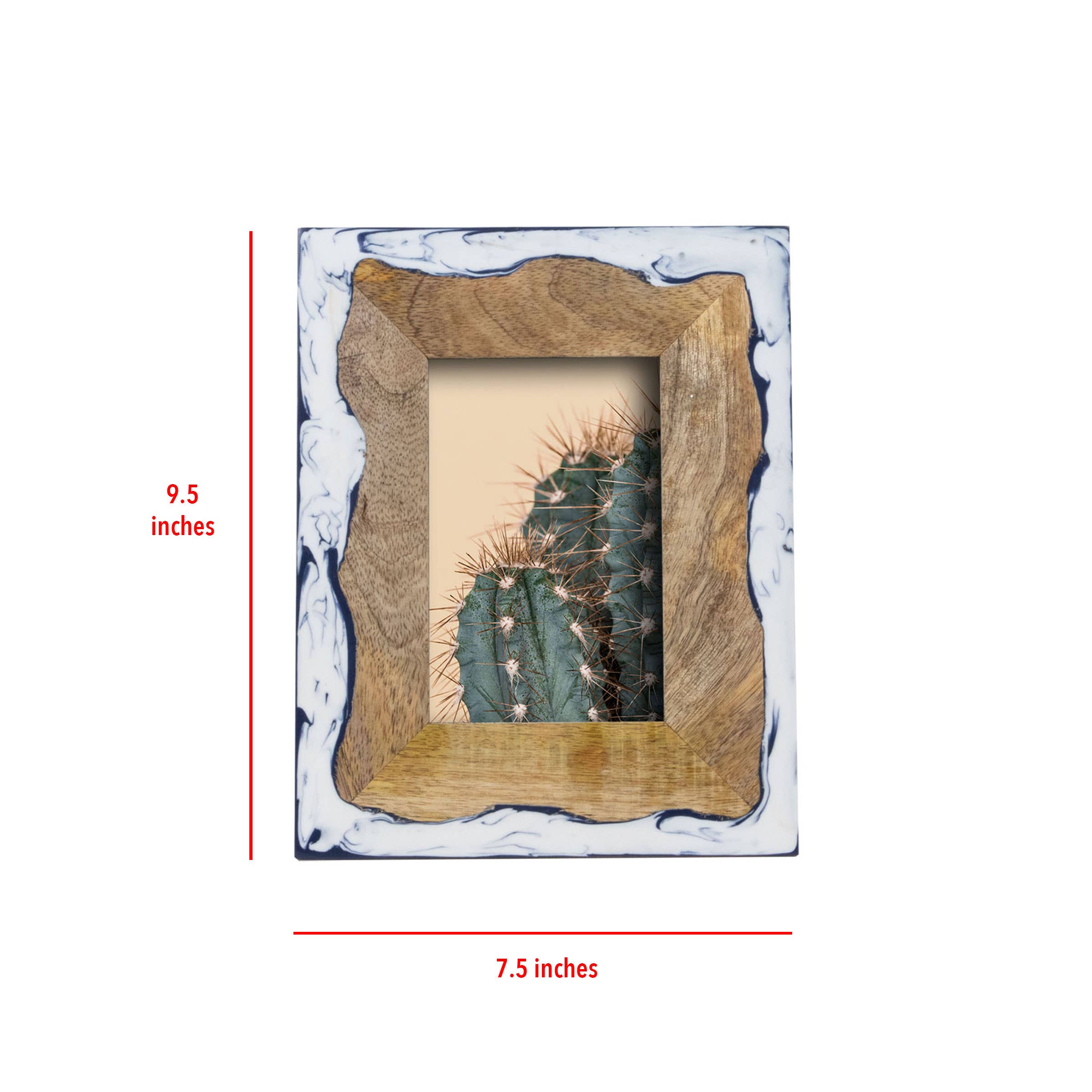 Varuna 4x6 Photo White and Blue Marbled Picture Frame