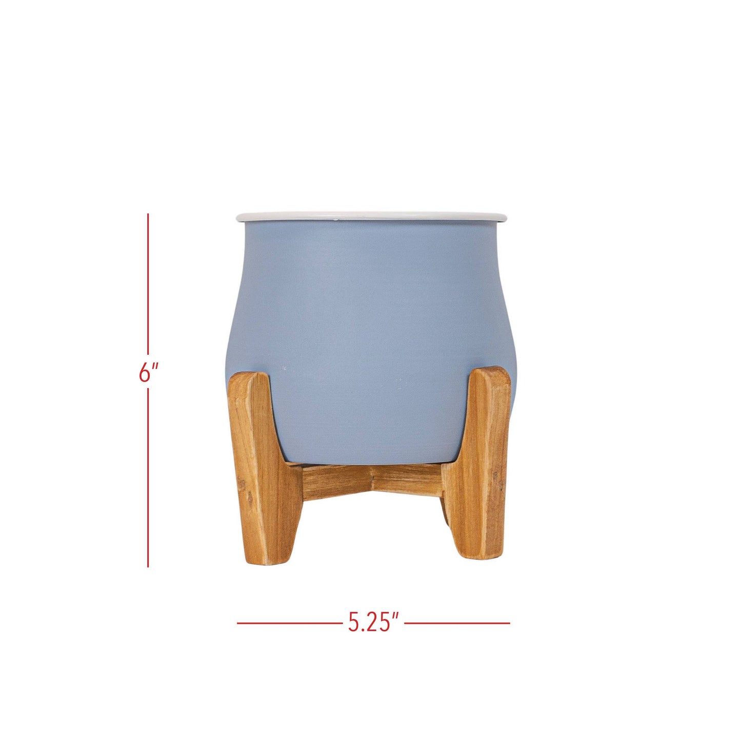 Belle Planter Pot With Stand Vintage Blue Metal