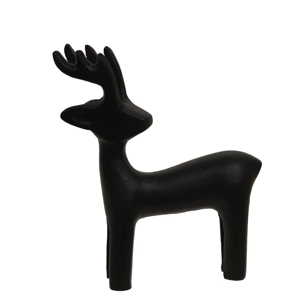 Black Cast Iron Standing Reindeer Figurine, Small