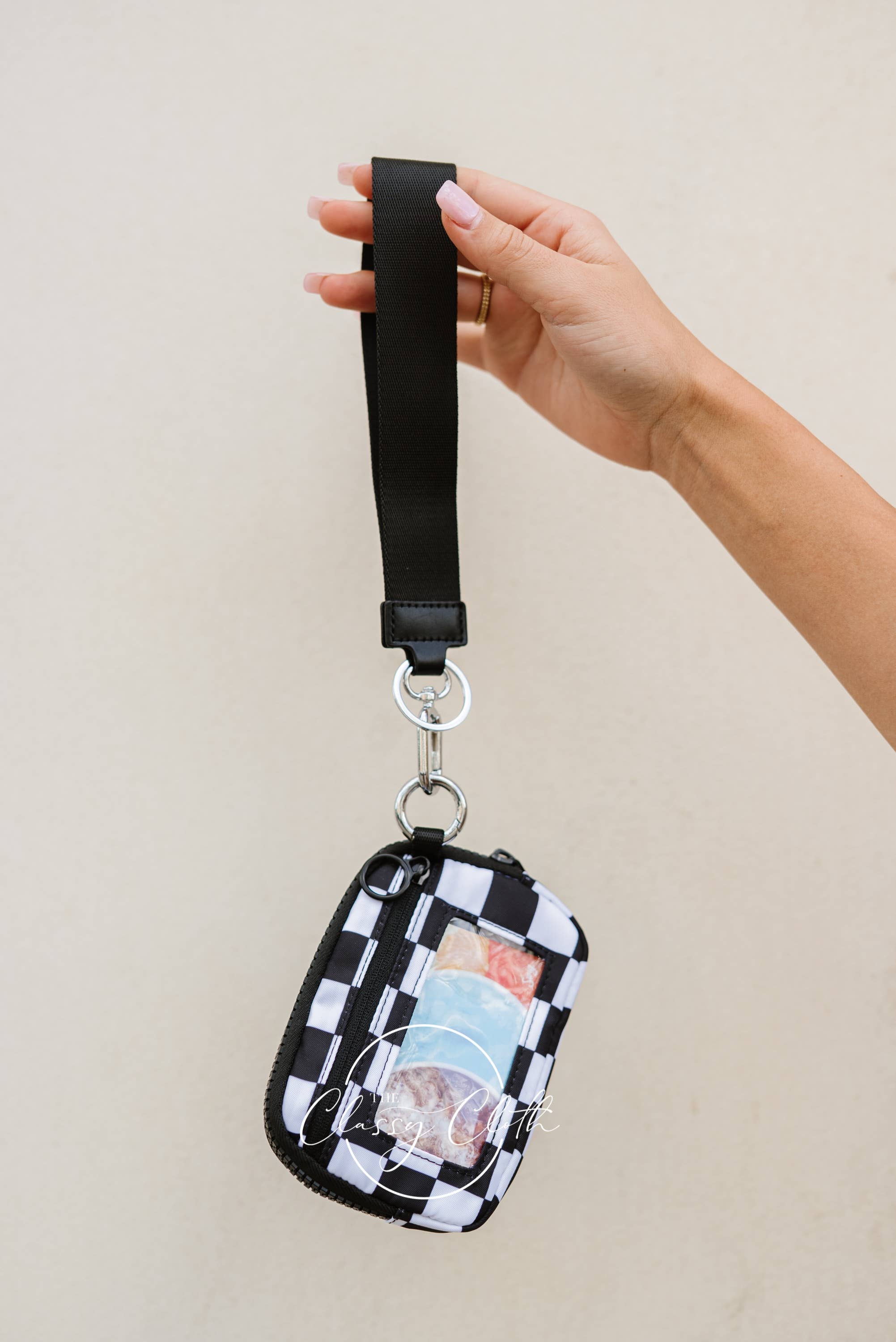 Willow Wristlet Wallet - Black Checkered RTS