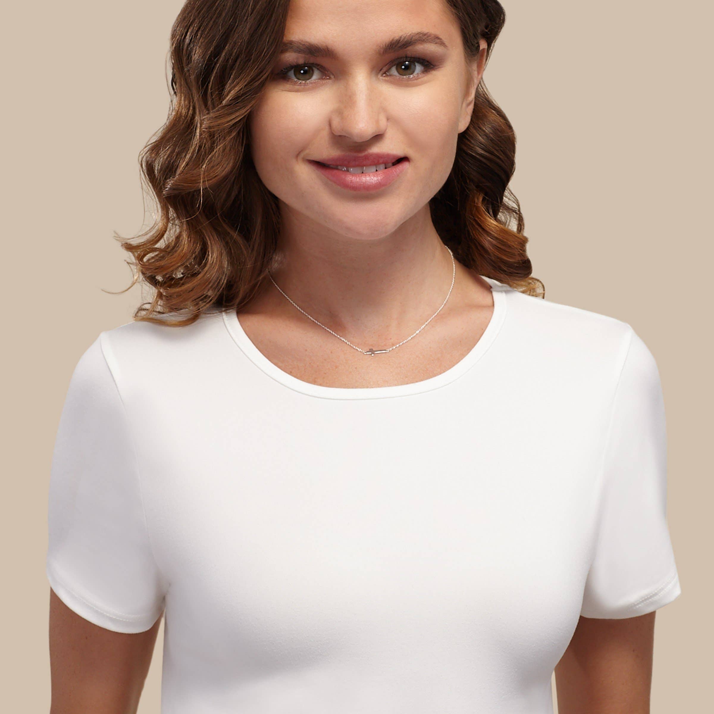 Silpada 'Simplex Cross' Horizontal Cross Necklace in Sterling Silver & Gold