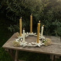Abeline Antique Finish Floral Wreath 5 Taper Candle Holder