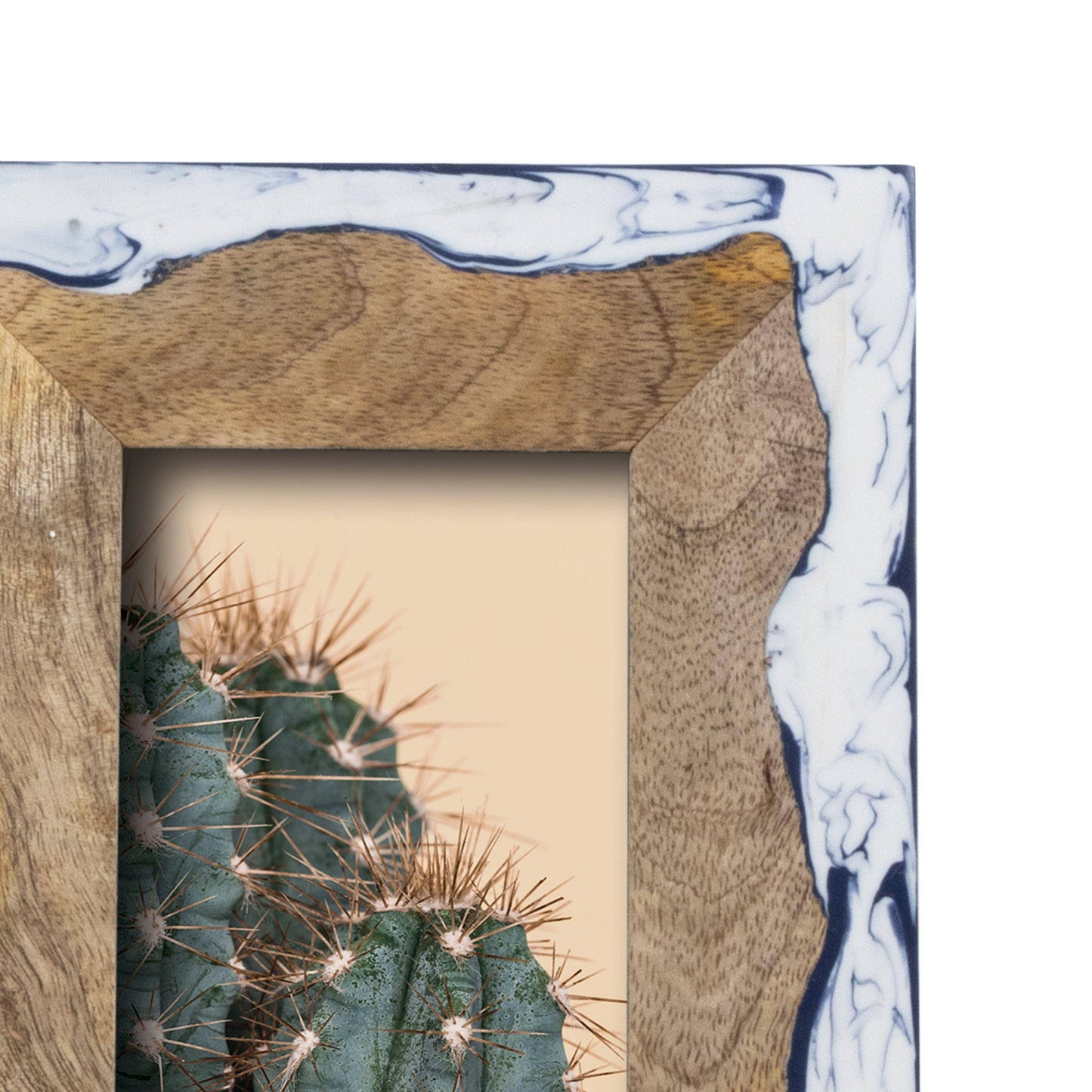 Varuna 4x6 Photo White and Blue Marbled Picture Frame