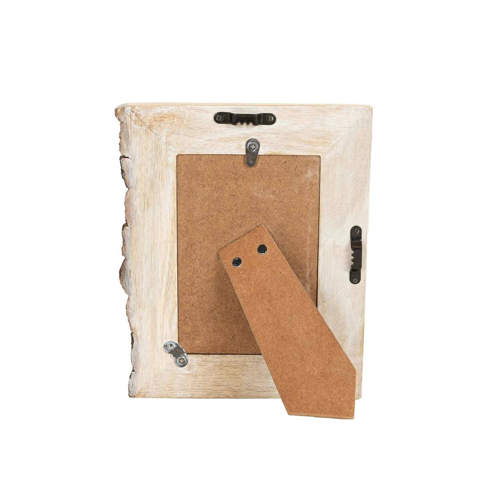 Ashton 4x6 Photo Live Edge Side Picture Frame Whitewash Wood