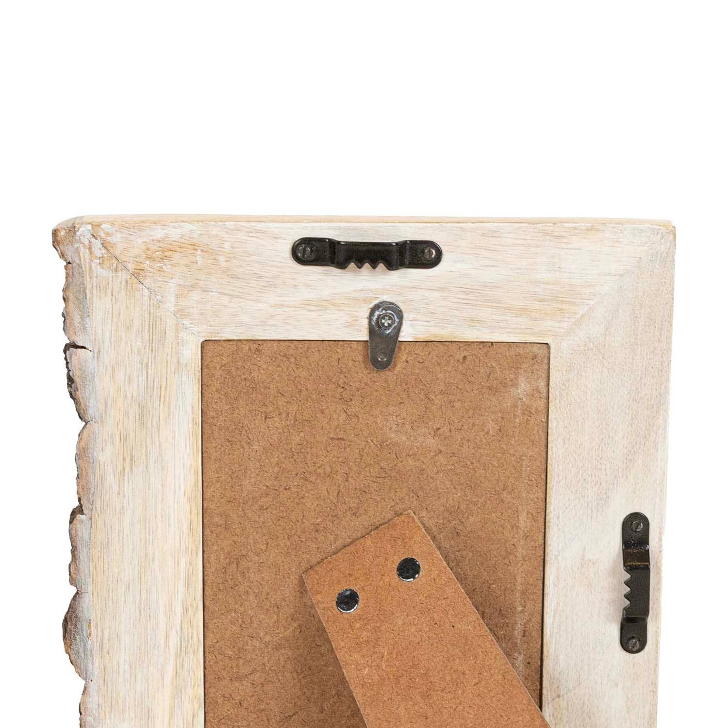 Ashton 4x6 Photo Live Edge Side Picture Frame Whitewash Wood