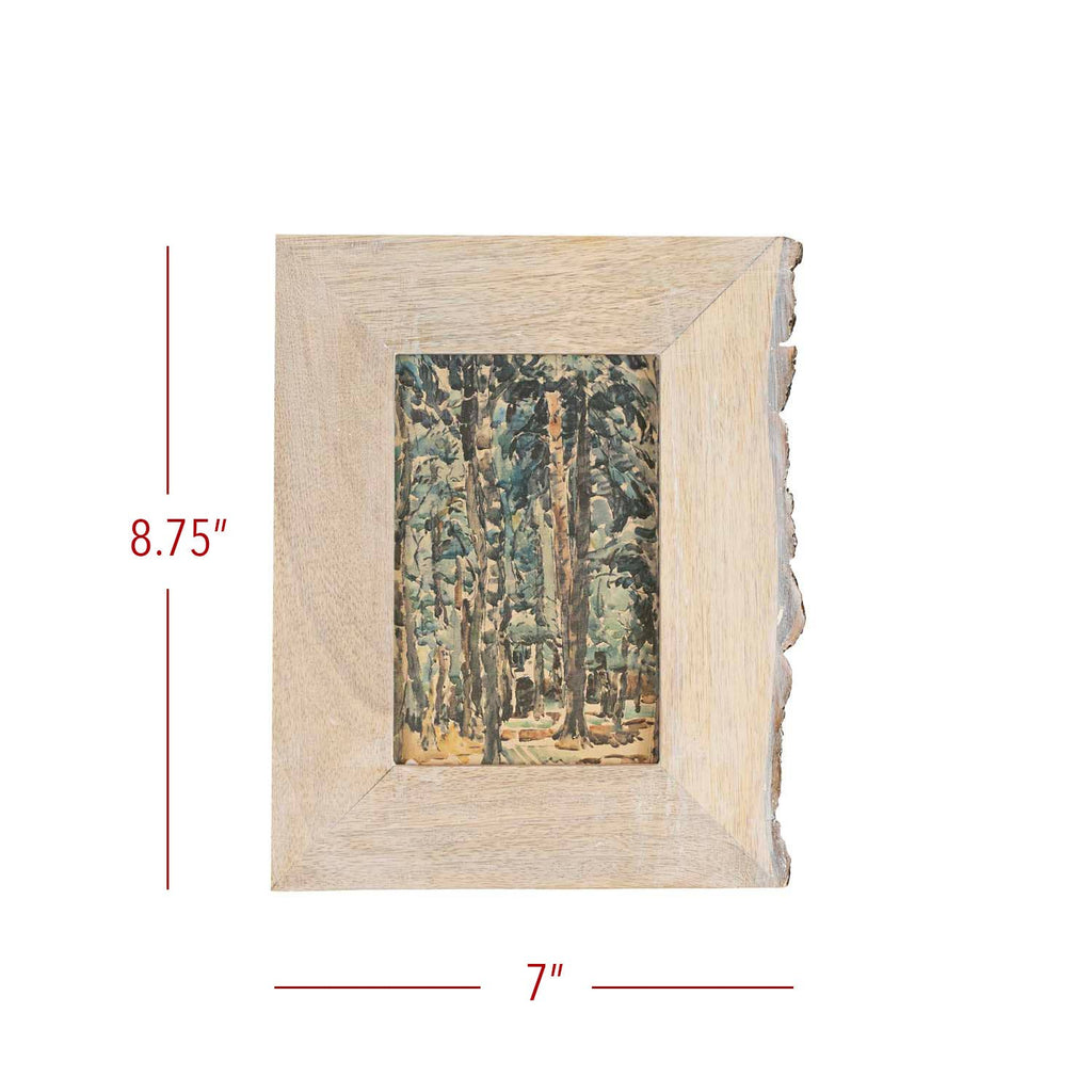 Ashton 4x6 Photo Live Edge Side Picture Frame Whitewash Wood