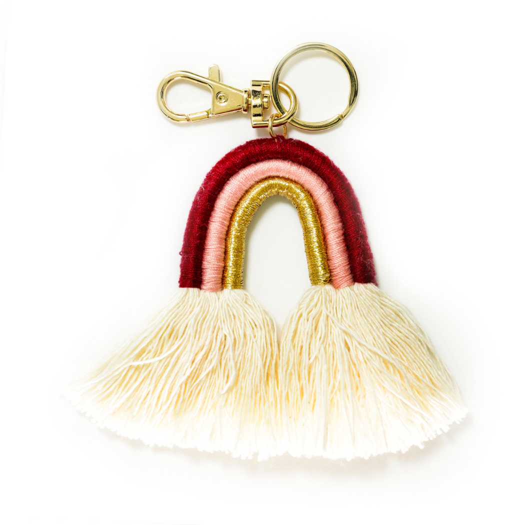 Ozzie Rainbow Tassel Keychain Backpack Accessory