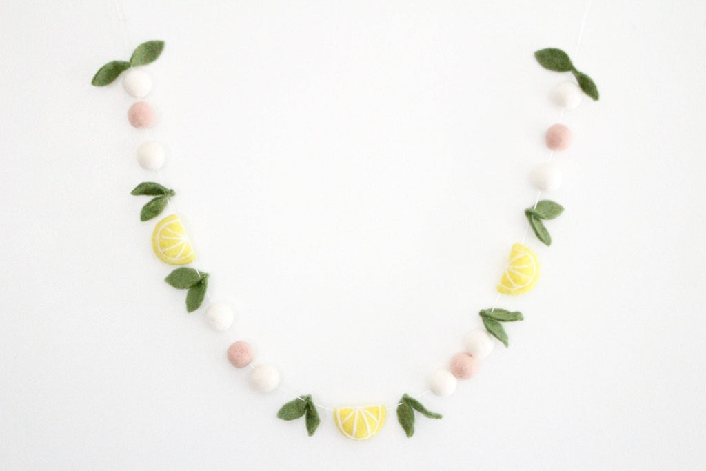 Lemons & Leaves Felt Ball Garland