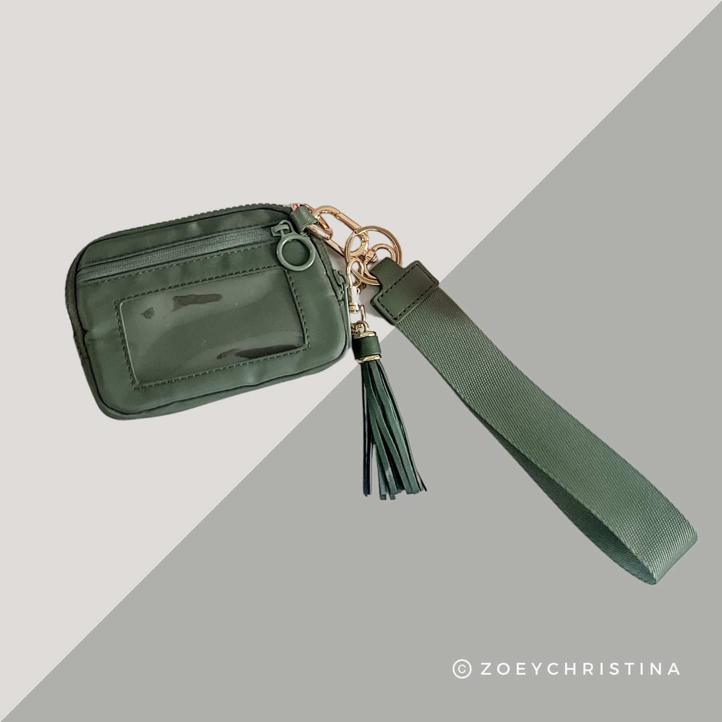 Tassel Zipper Wristlet Wallet with Clear ID Slot – 4 Colors