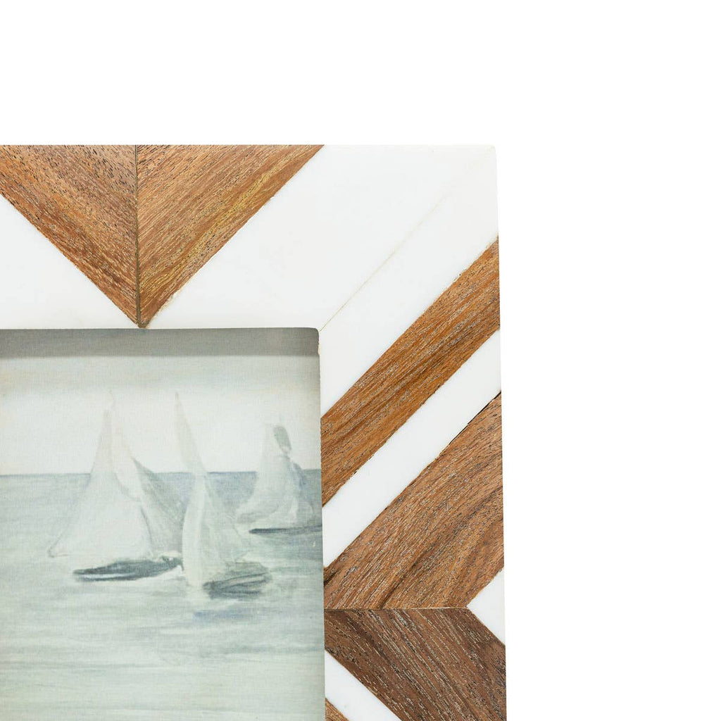 4x6 Clement Wood And Resin Photo Frame White