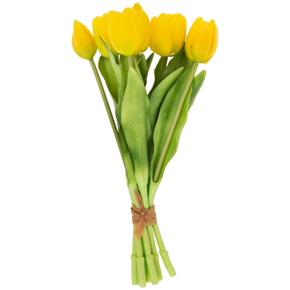 12.5" Fresh Picked Yellow Faux Tulip Bundle S/8
