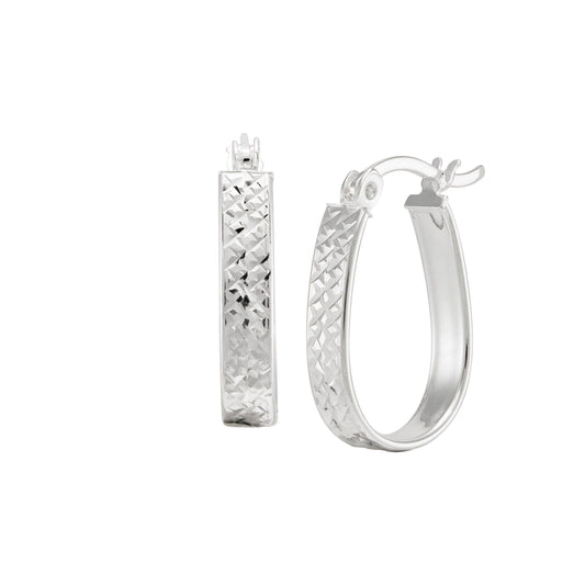 Silpada 'Ovalline' Textured Hoop Earrings in Sterl