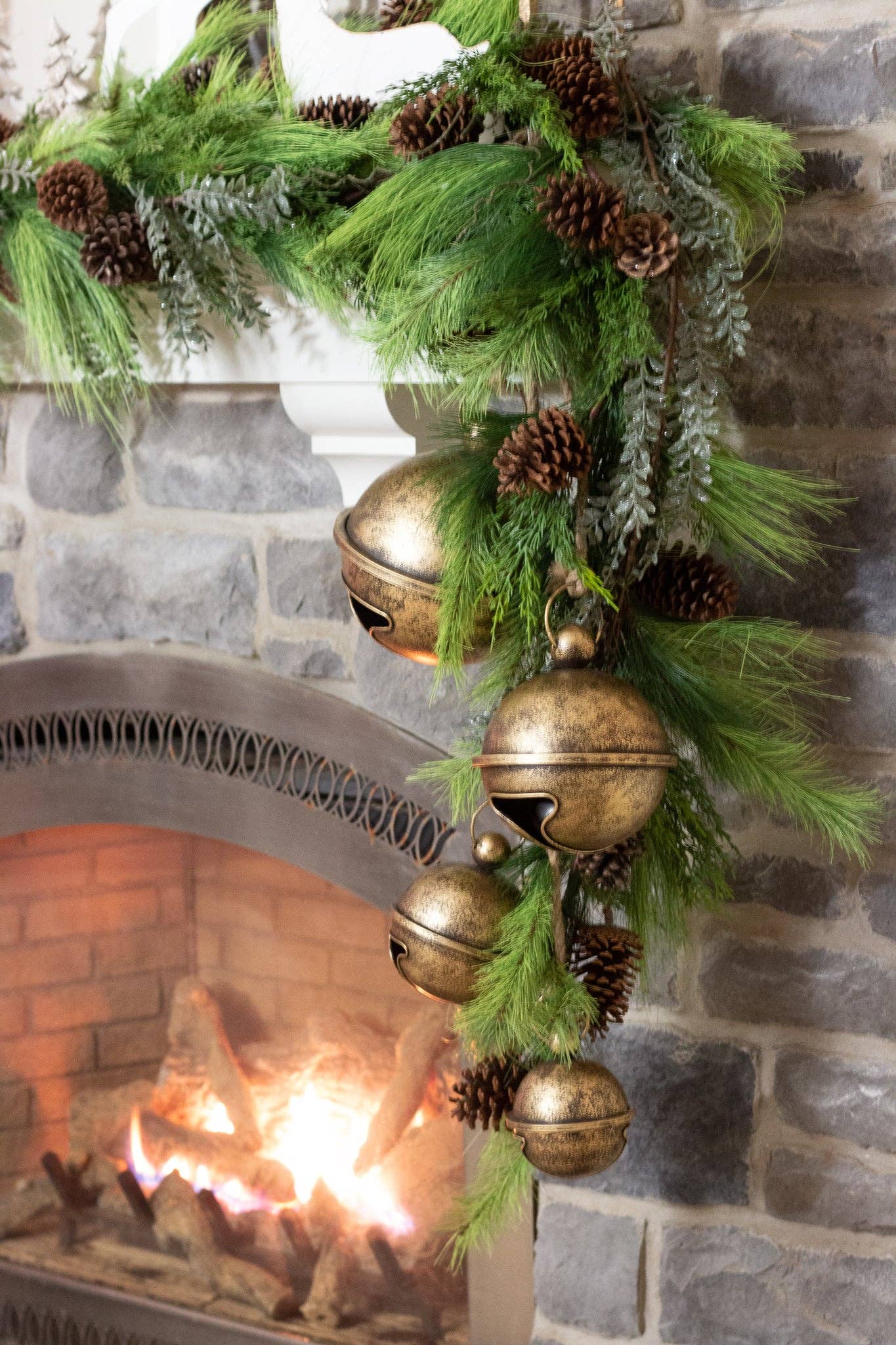 Hanging Jingle Bells, Antique Gold