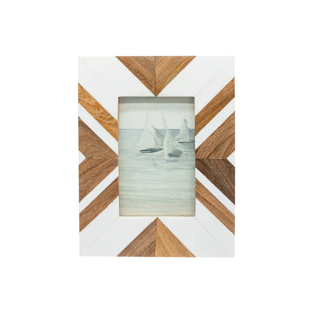 4x6 Clement Wood And Resin Photo Frame White