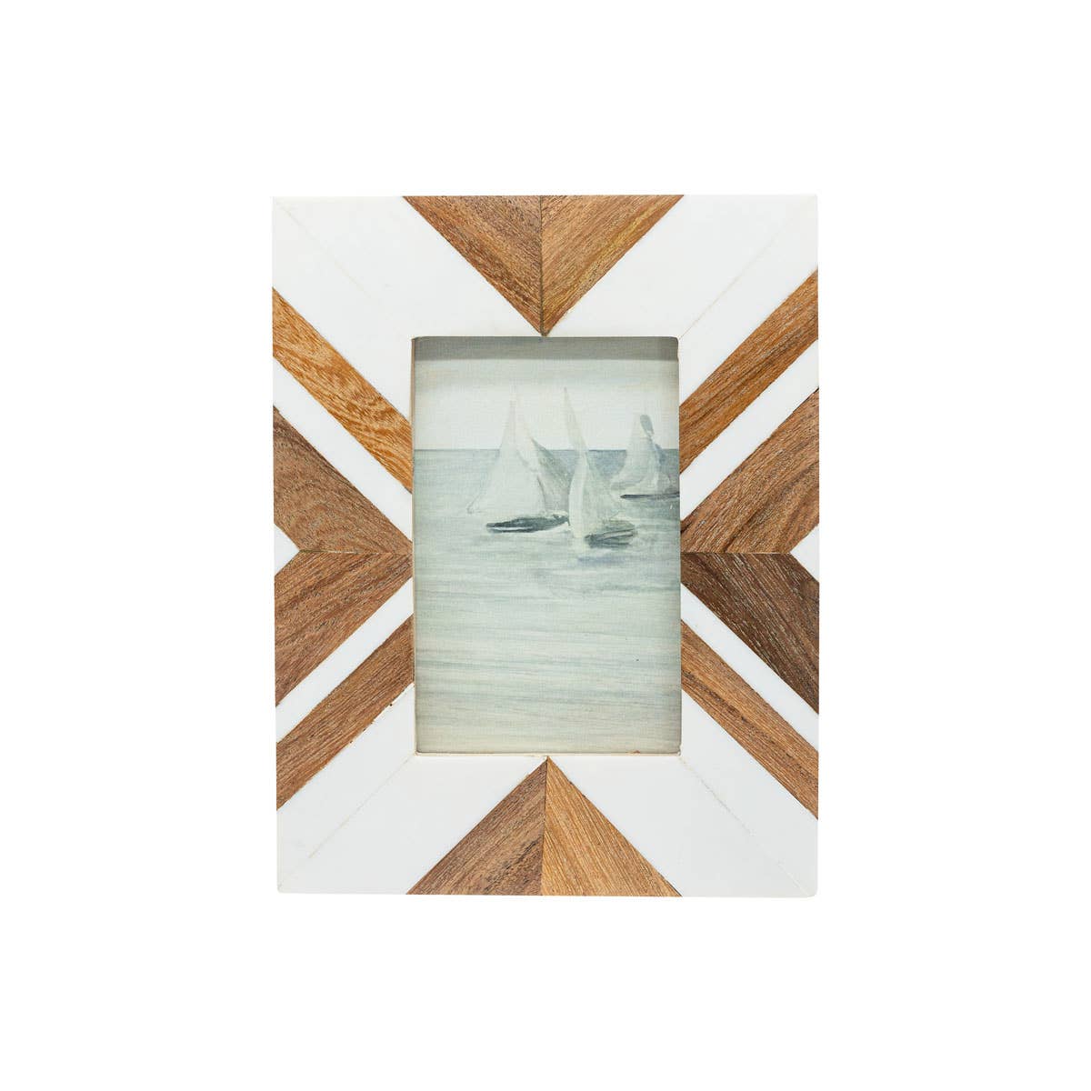 4x6 Clement Wood And Resin Photo Frame White