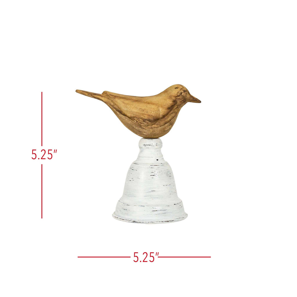 Mel Carved Bird on Perch Decorative Accent Wood & Metal