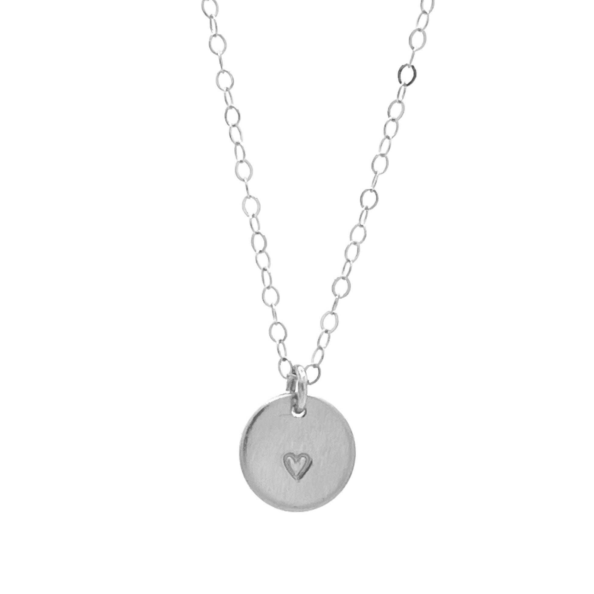 Heart Disc Necklace - Waterproof, Handmade, Hypoallergenic