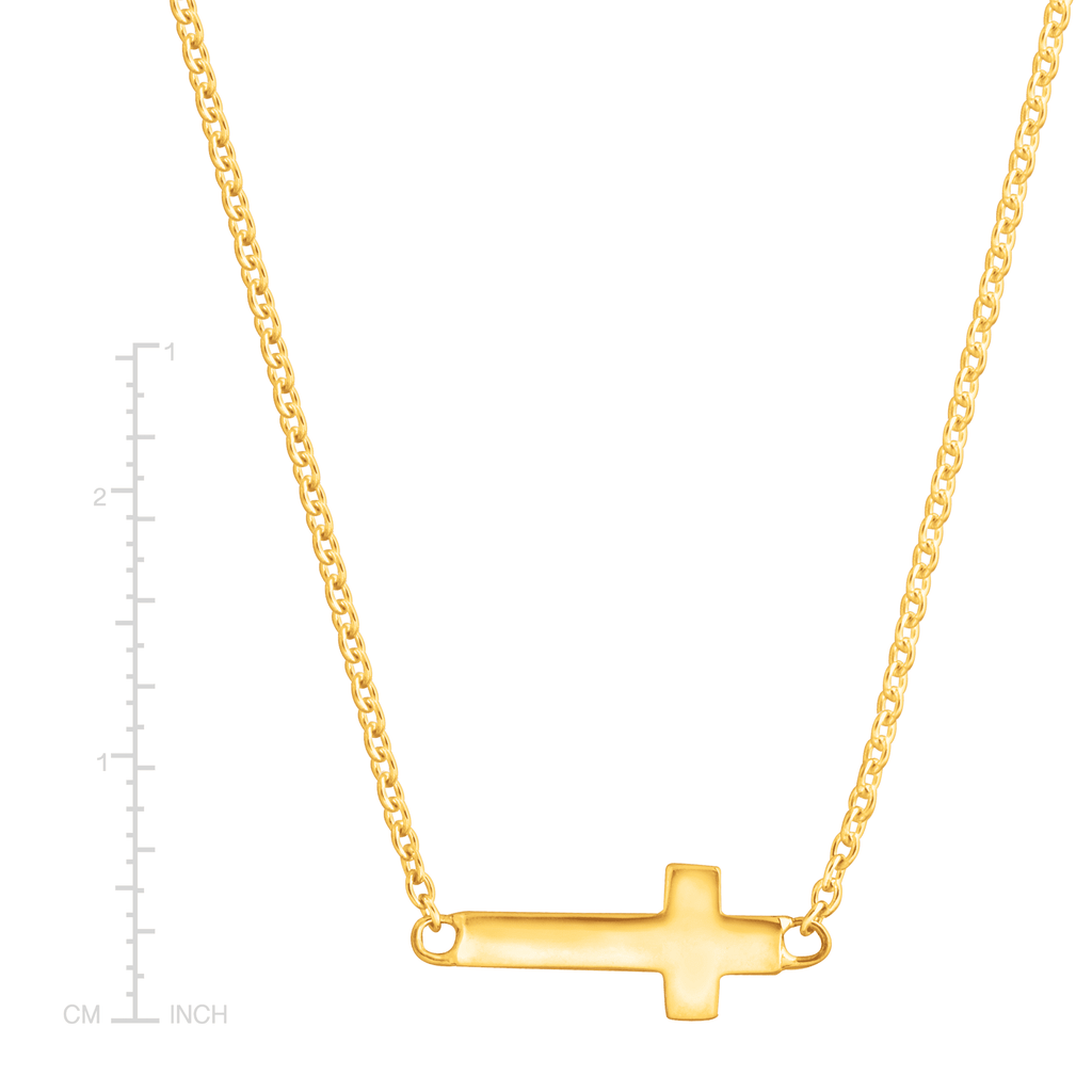 Silpada 'Simplex Cross' Horizontal Cross Necklace in Sterling Silver & Gold