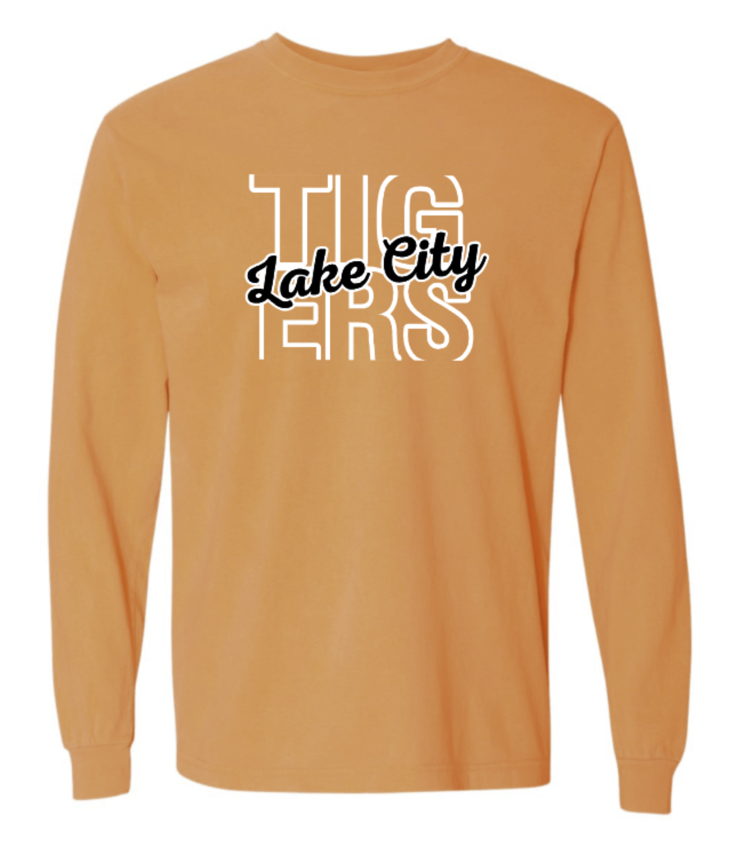 Lake City Tigers Block Script Youth & Adult Orange Tee