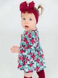 Seasons Greetings Knit Long Sleeve Skirted Romper