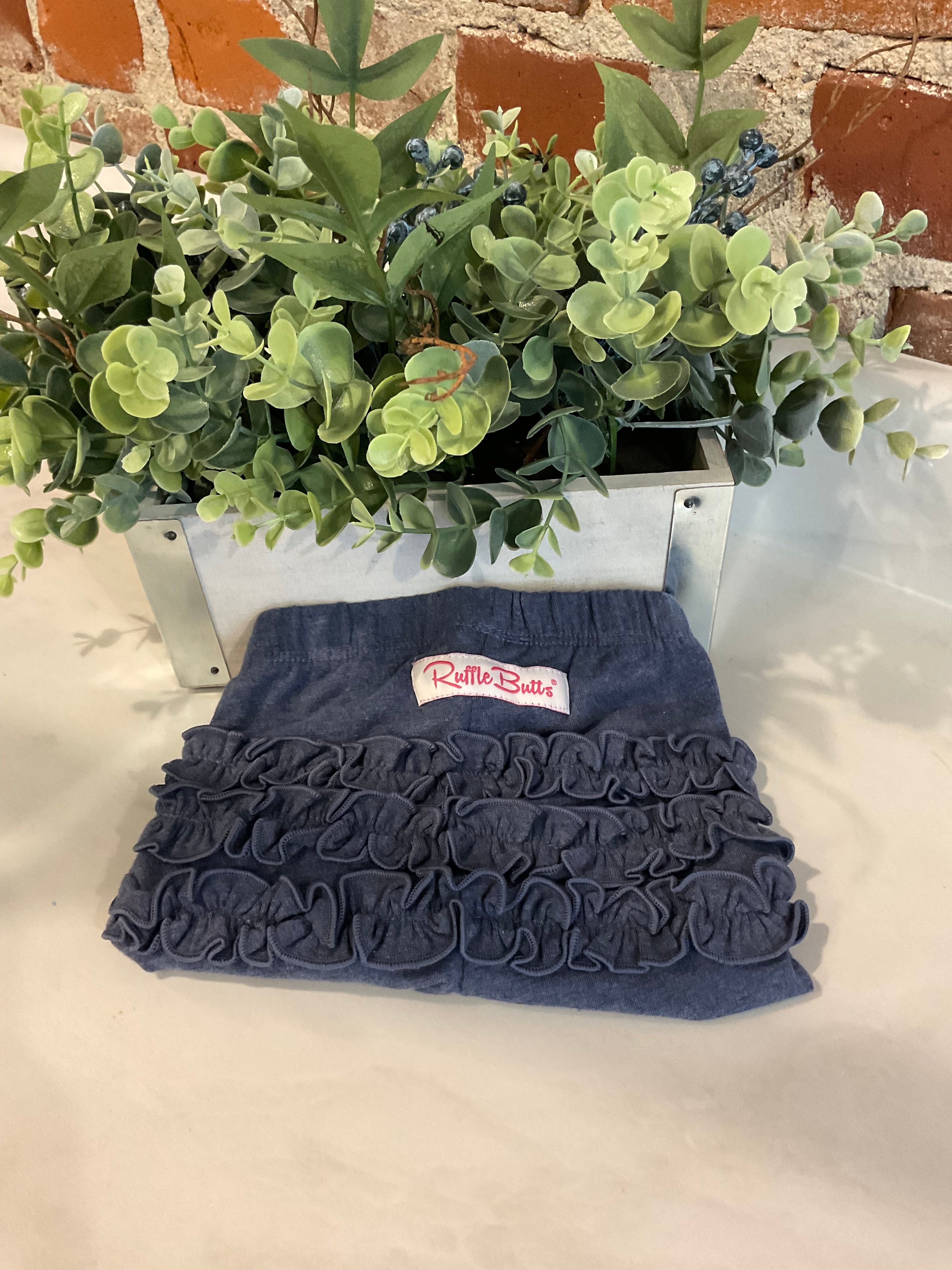 Faux Denim Baby Ruched Bow Leggings