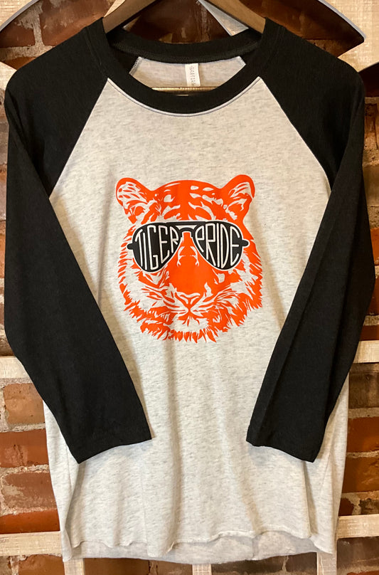Tiger Pride Adult Raglan 3/4 Sleeve