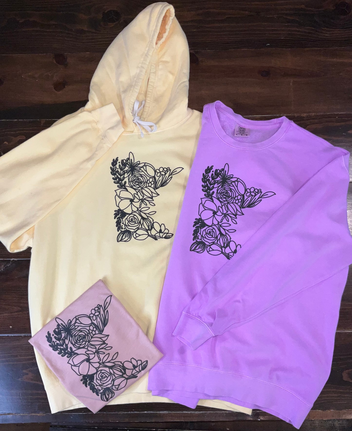 MN Floral Adult Lightweight Hooded Sweatshirt