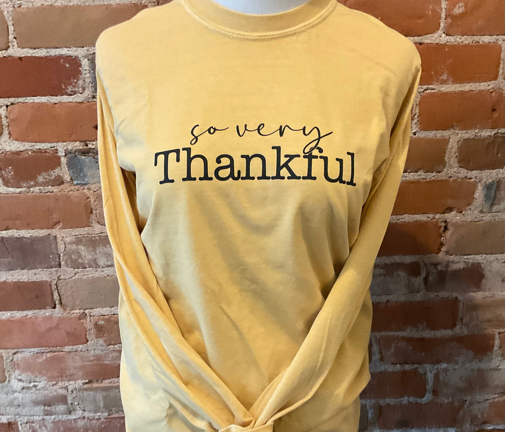 So Very Thankful Adult Long Sleeve Tee